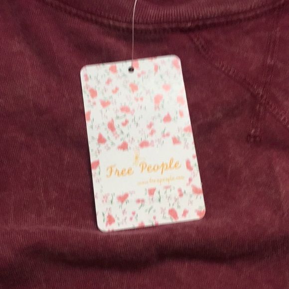 Free people red crew neck oversized sweater new with tag - Picture 5 of 8